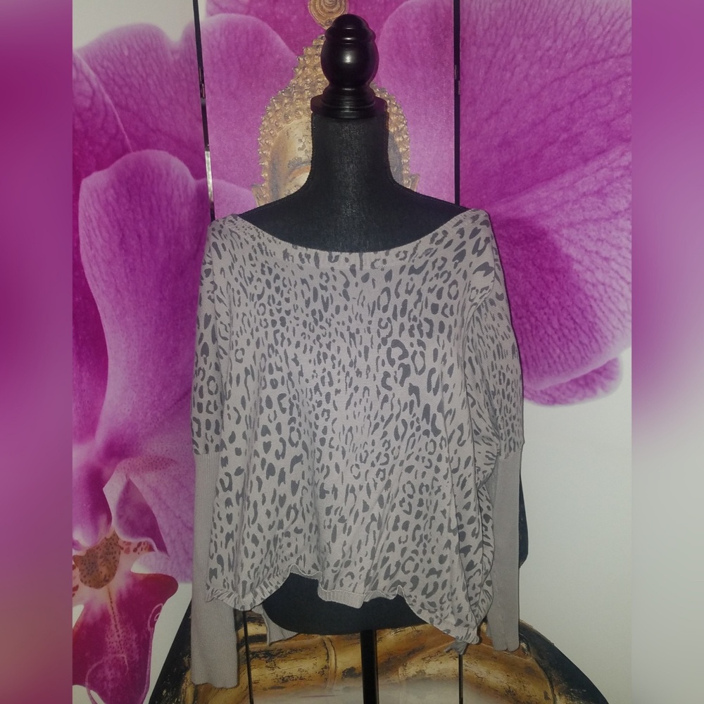 Slouchy Cheetah Print Sweater